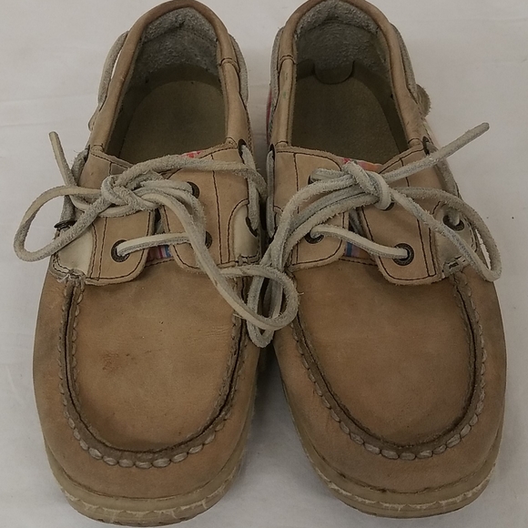 Sperry Top-Sider "Bluefish" Plaid KhakiShoes Sz 4M - Picture 2 of 7